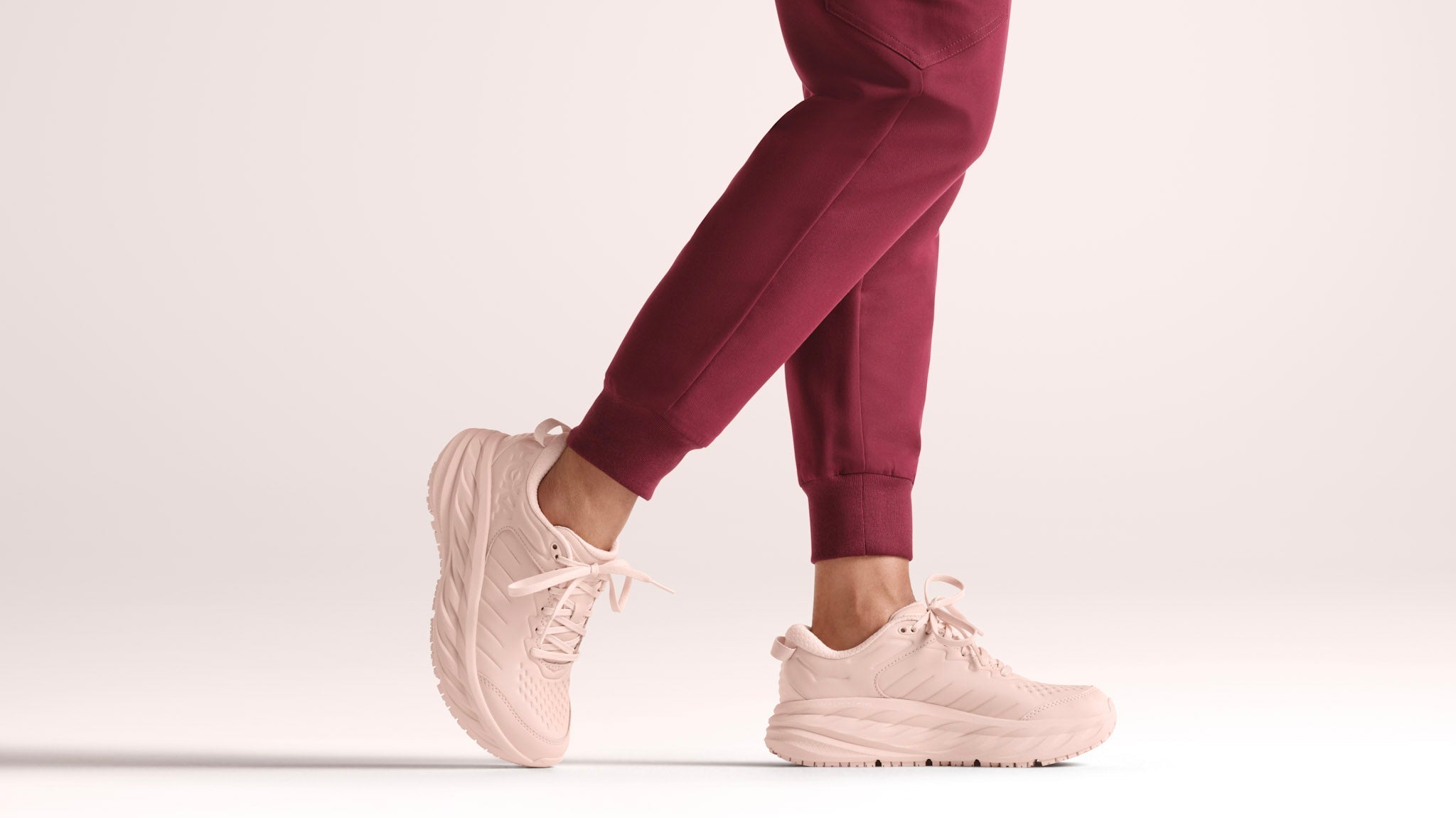 Nurse wearing HOKA Bondi SR