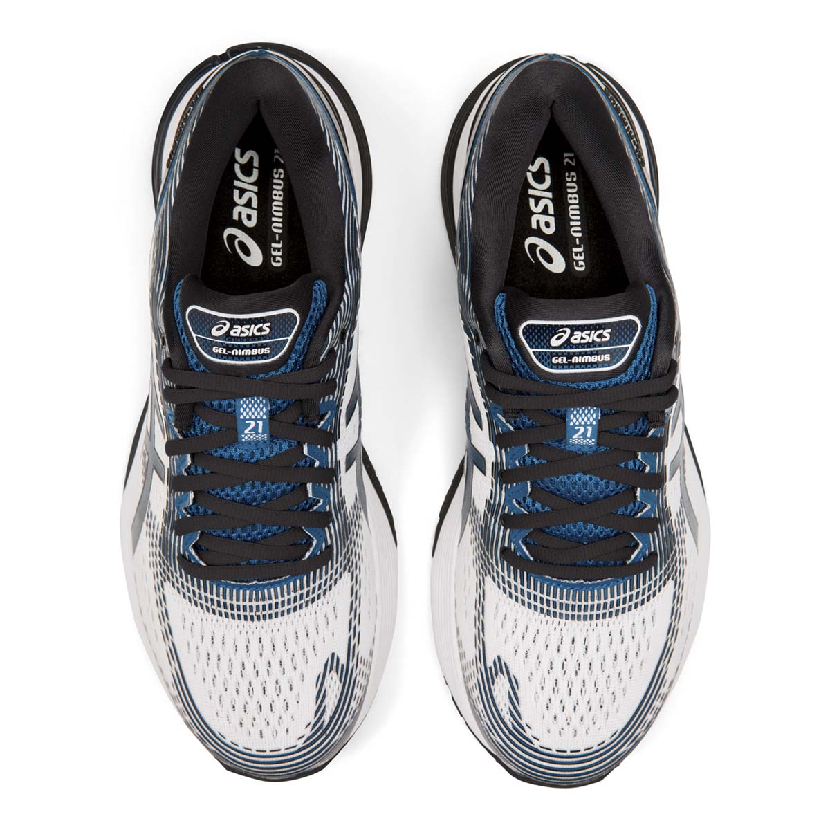 Asics Nimbus 21 - White - Deep Sapphire