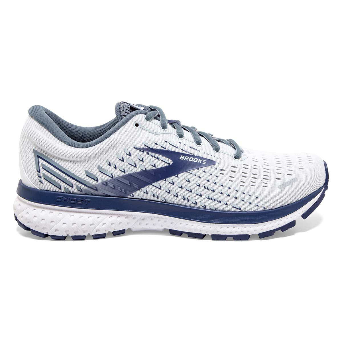 Brooks Ghost 13 - White - Grey - Deep Cobalt