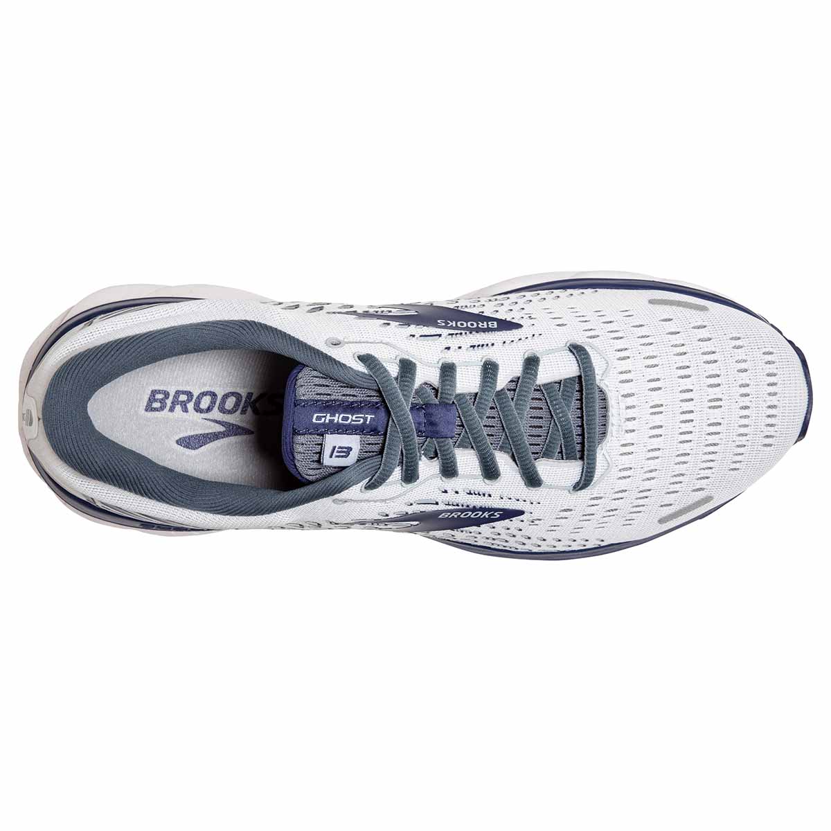 Brooks Ghost 13 - White - Grey - Deep Cobalt