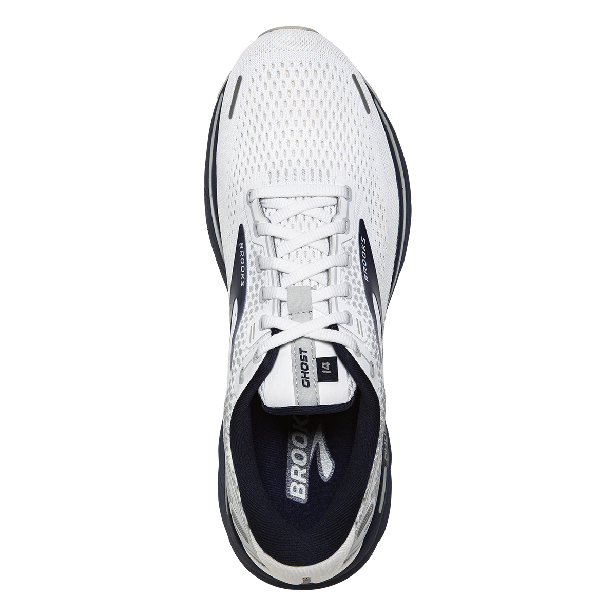 Brooks Ghost 14 - White - Grey - Navy