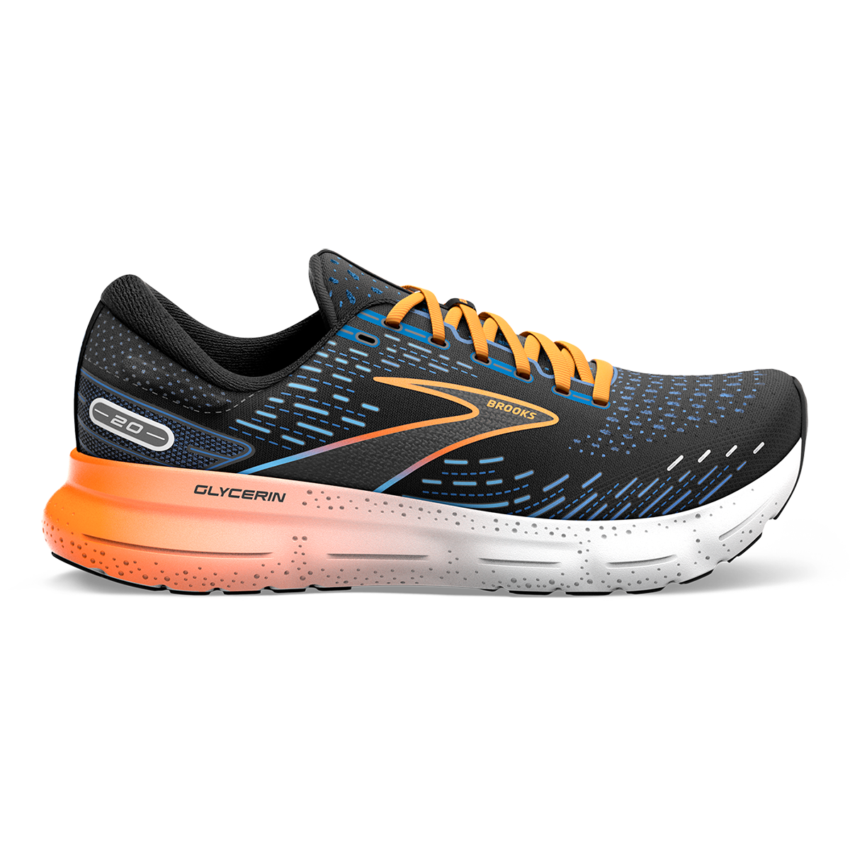 Brooks Glycerin 20 - Black - Classic Blue - Orange