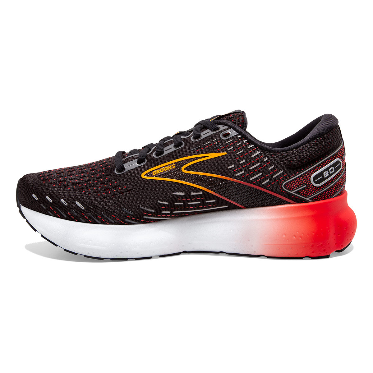 Brooks Glycerin 20 - Black - Blackened Pearl - Fiery Red