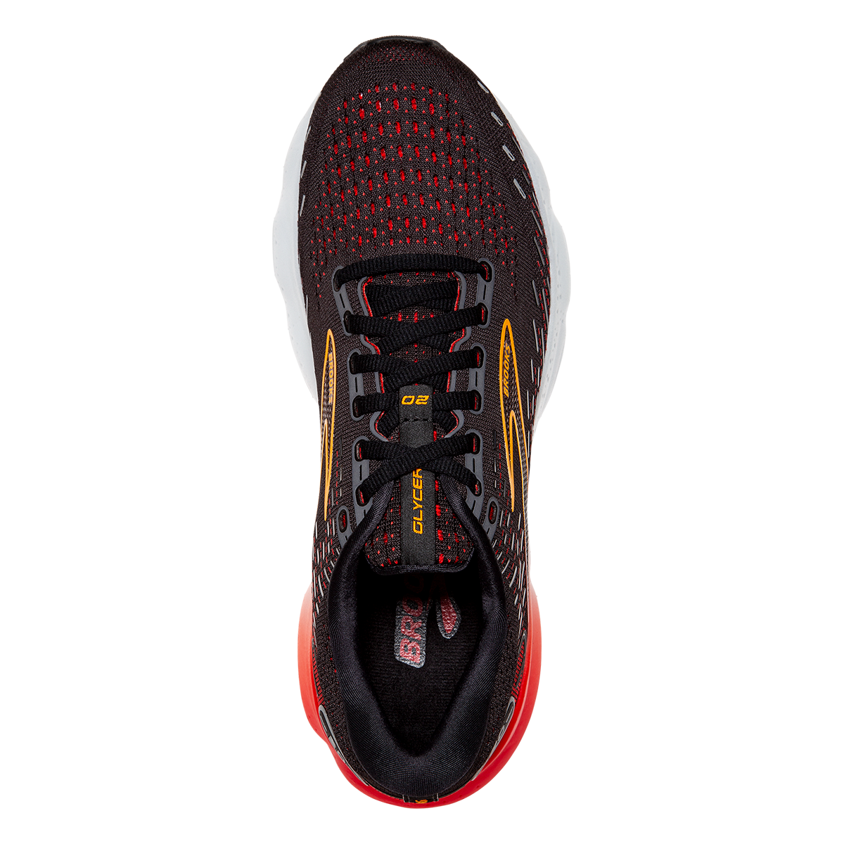 Brooks Glycerin 20 - Black - Blackened Pearl - Fiery Red