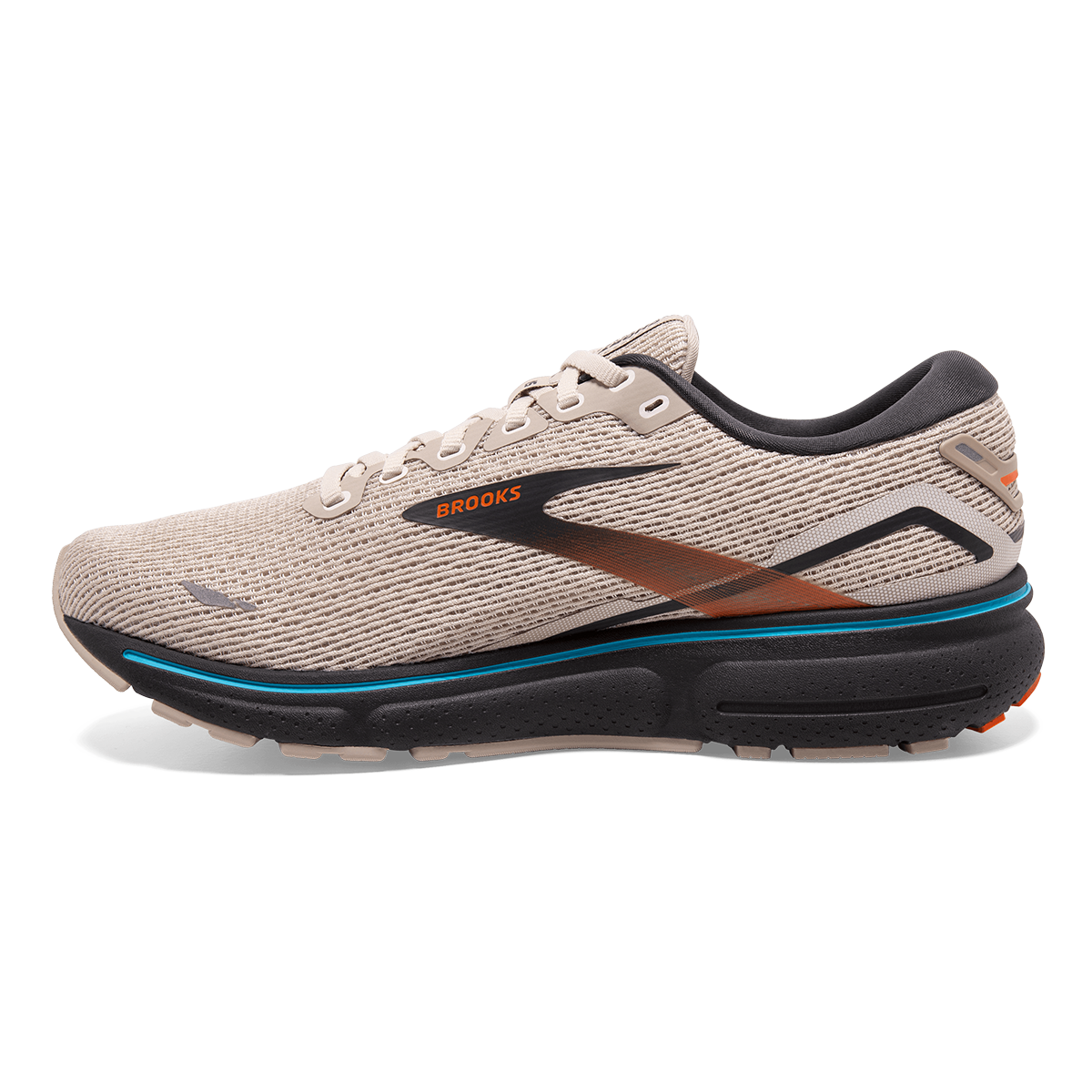 Brooks Ghost 15 - White Sand - Red Orange - Blue