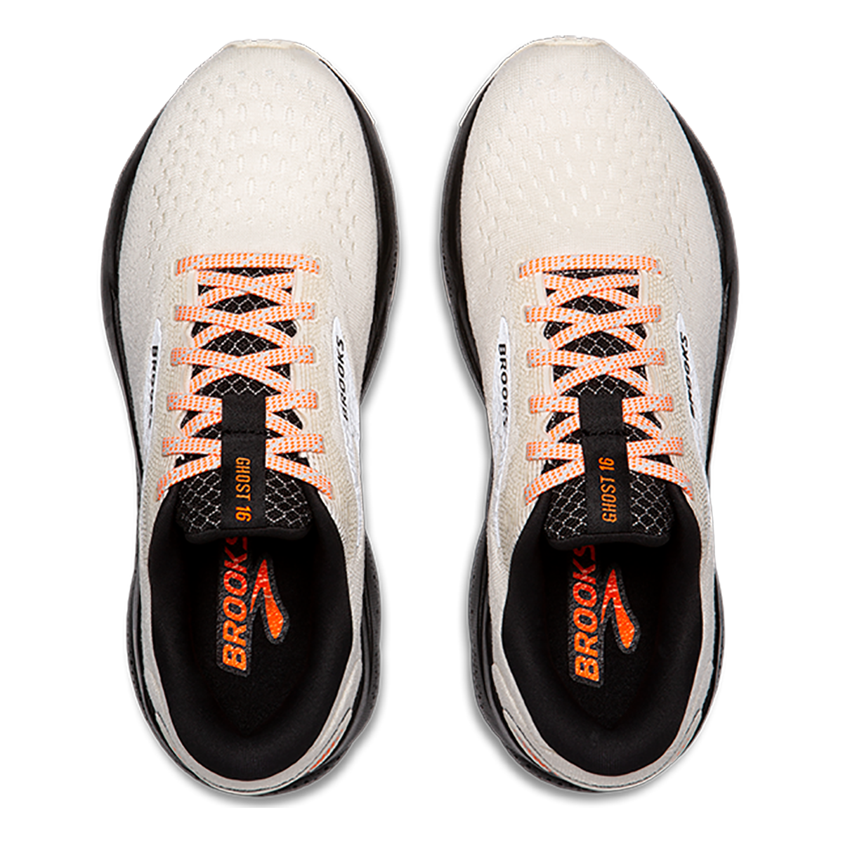 Brooks Ghost 16 - Ecru - Orange - Black