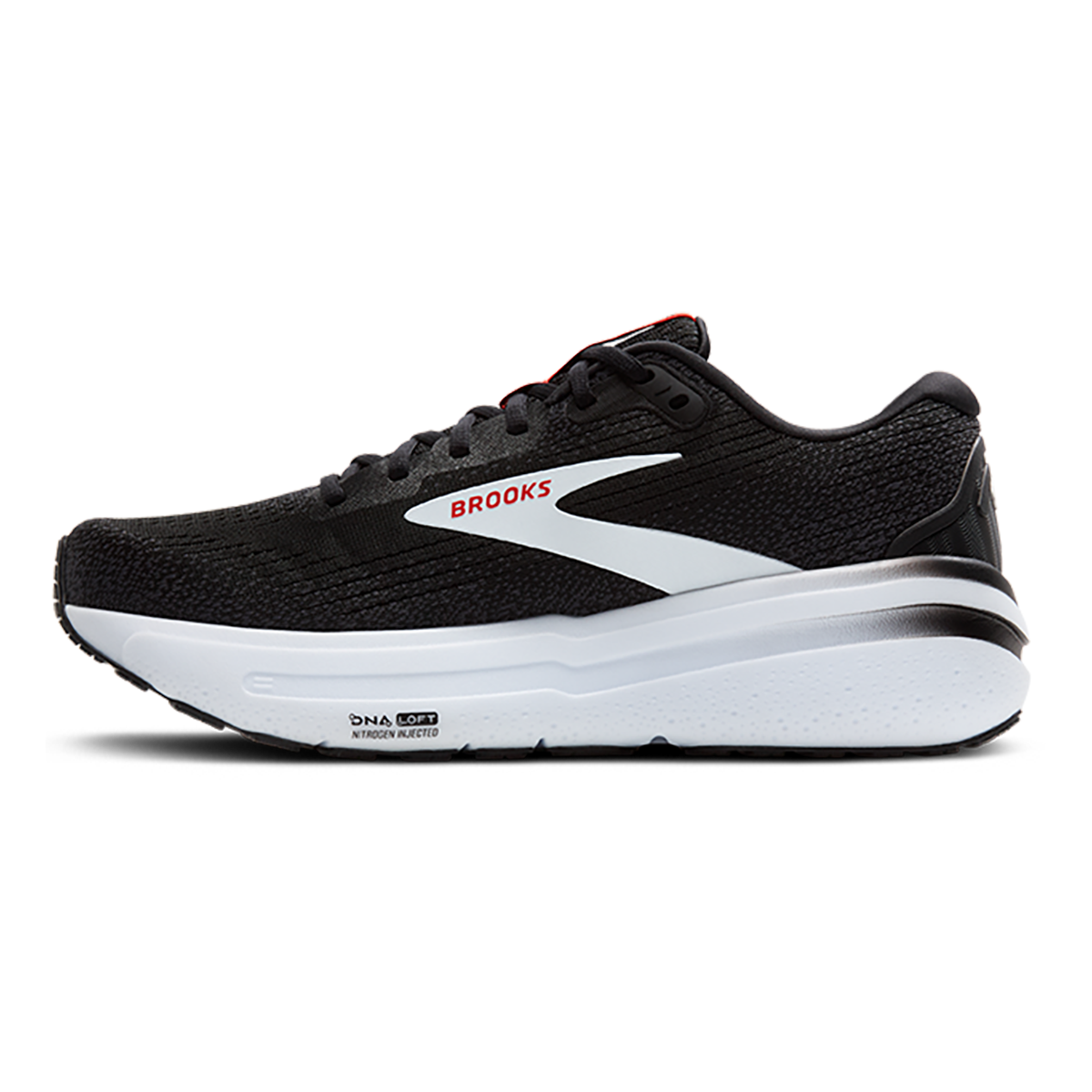 Brooks Ghost Max 2 - Black - White - Fiery Red