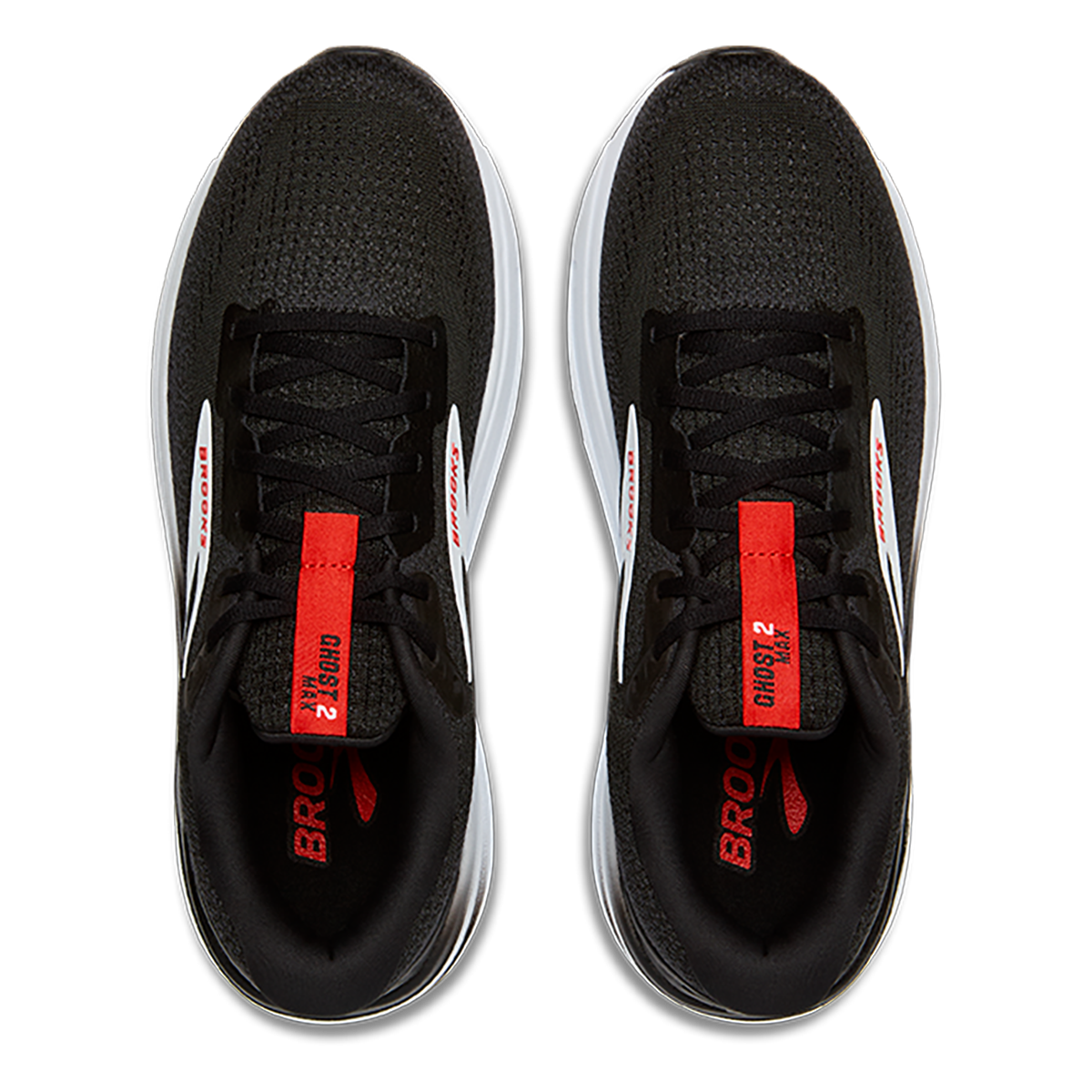 Brooks Ghost Max 2 - Black - White - Fiery Red
