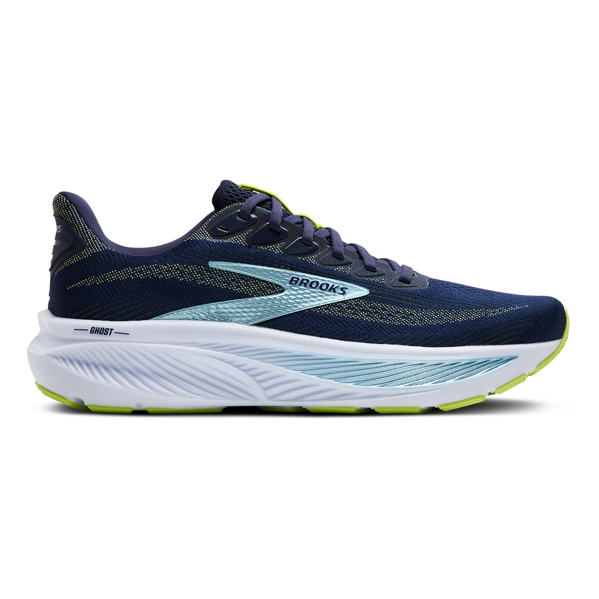 Brooks Ghost 17 Peacoat - Lime - Blue