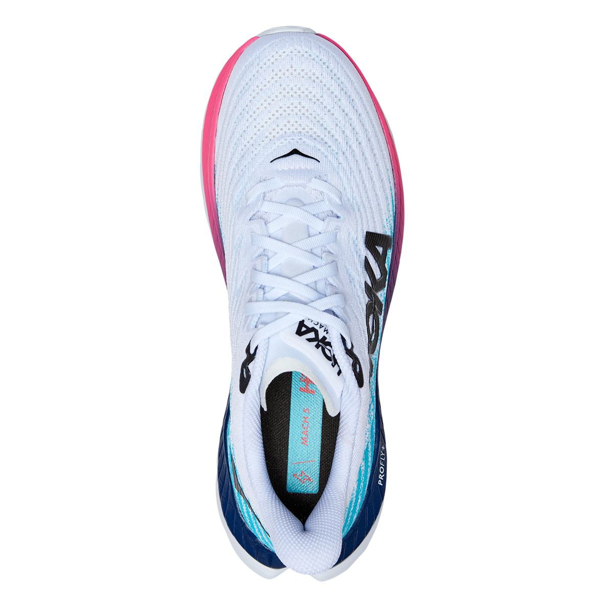 Hoka Mach 5 - White - Scuba Blue