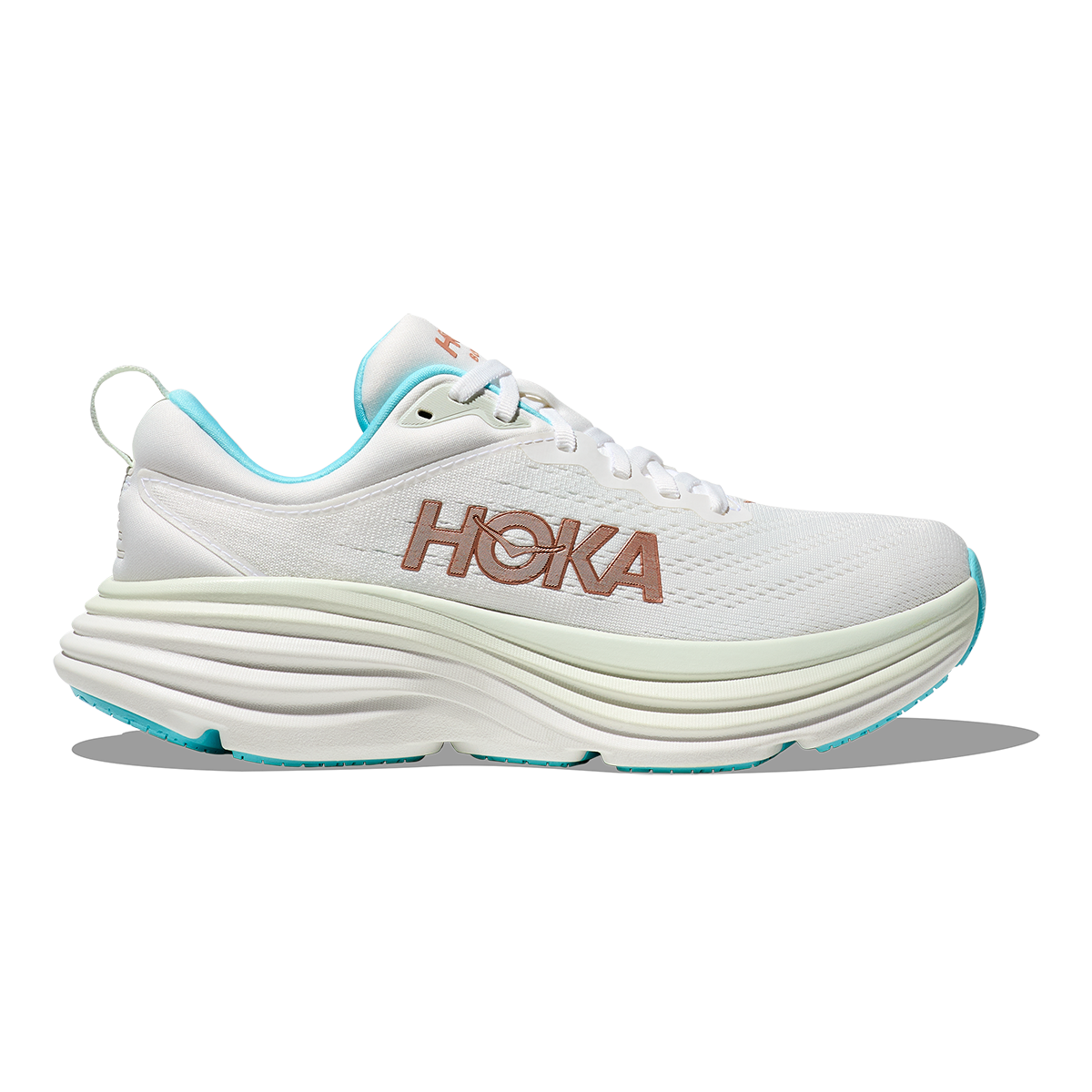 hoka white and rose gold
