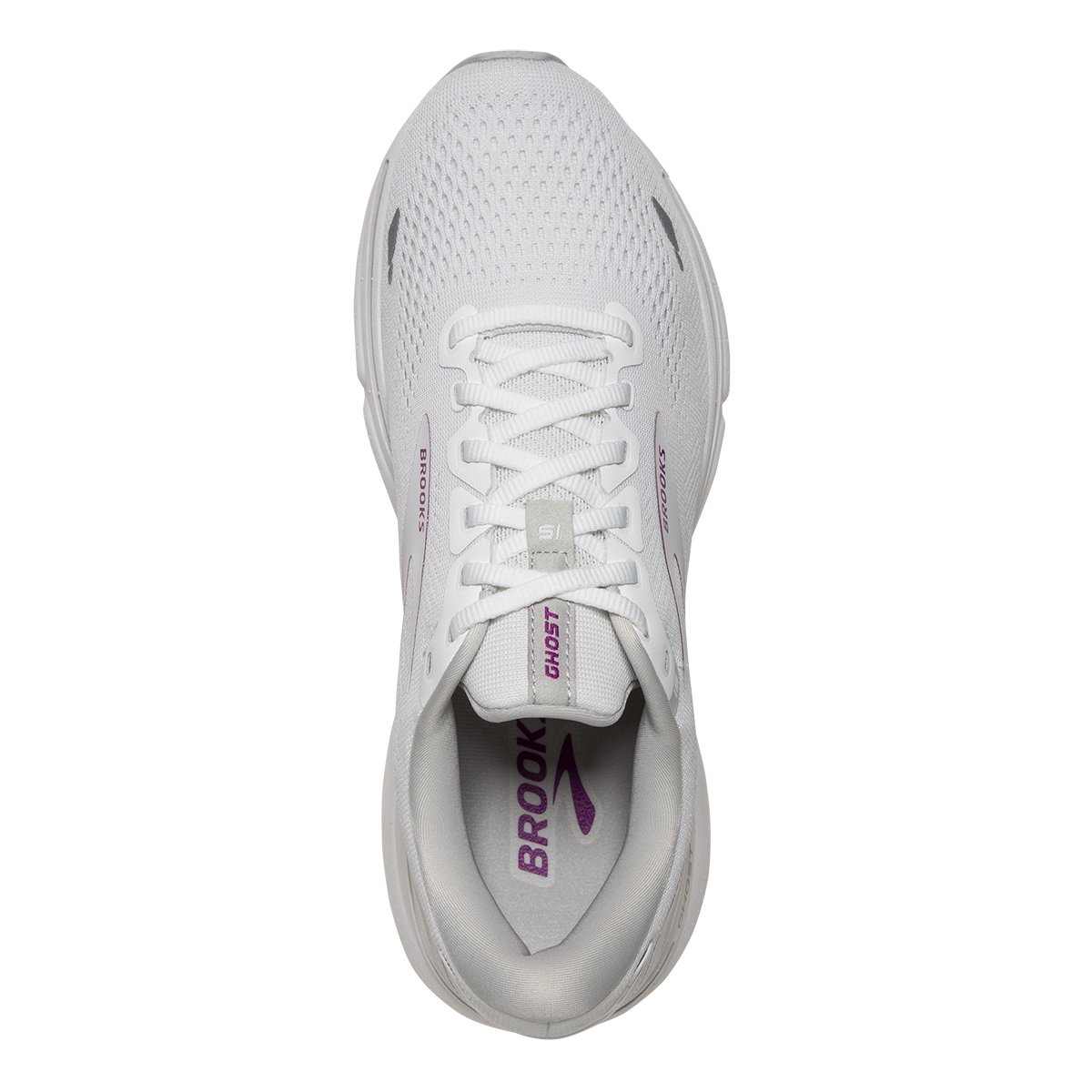 Brooks Ghost 15 - White - Oyster - Viola