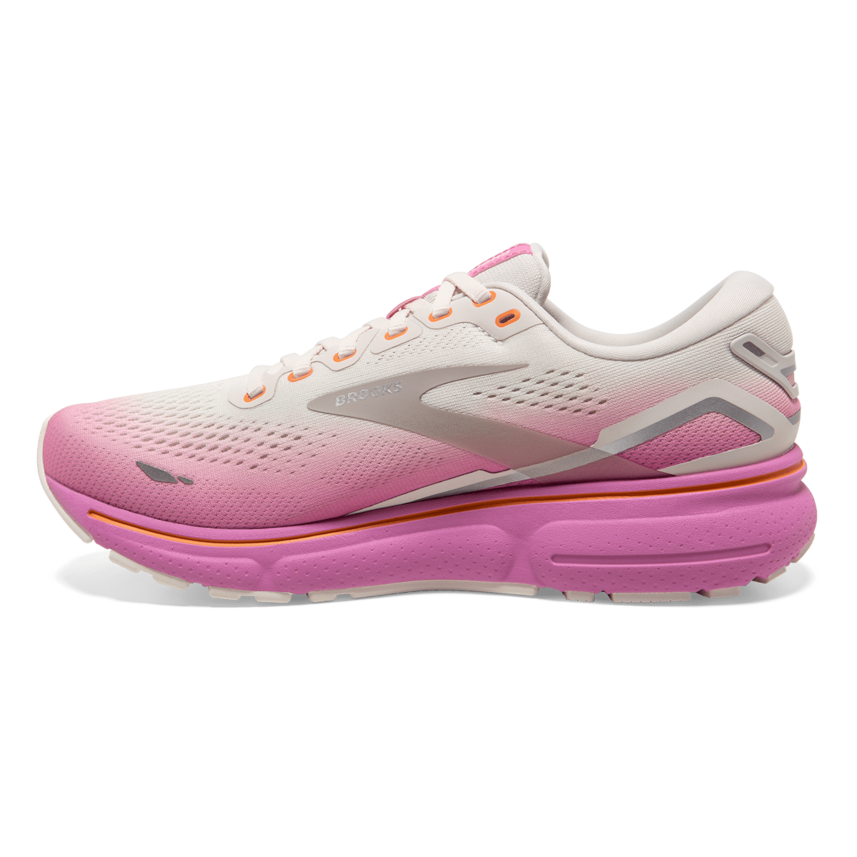 Brooks Ghost 15 - Grey - Coconut - Fuchsia