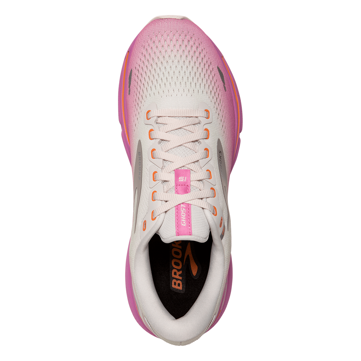 Brooks Ghost 15 - Grey - Coconut - Fuchsia