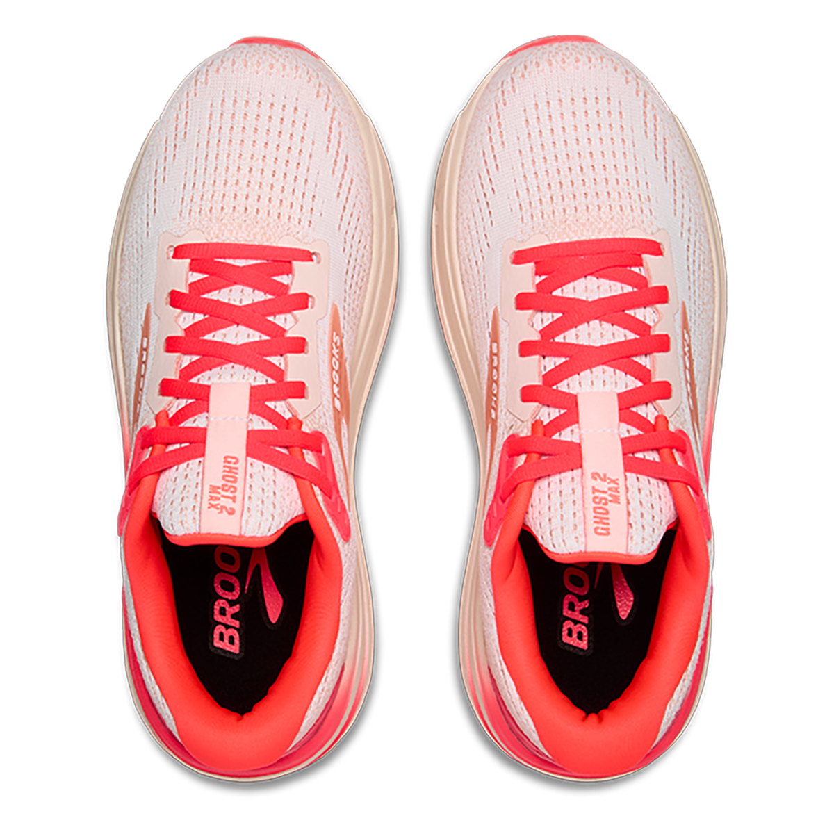 Brooks Ghost Max 2 - White - Peach - Coral