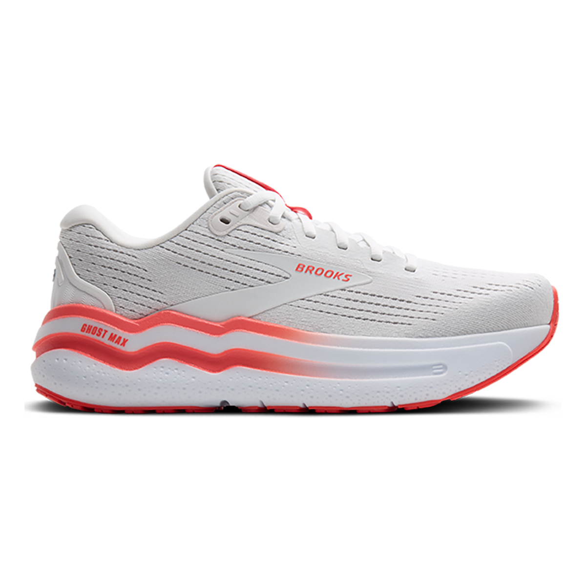 Brooks Ghost Max 2 - White - Hot Coral