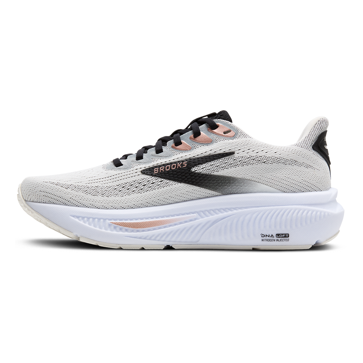 Brooks Ghost 17 White - Black - Rose Gold
