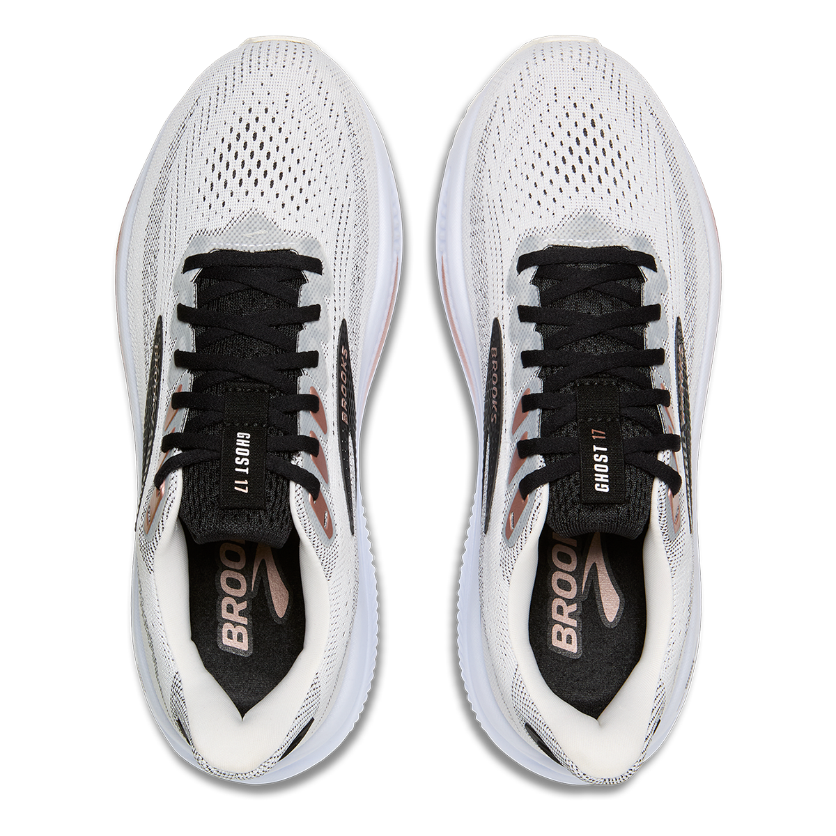 Brooks Ghost 17 White - Black - Rose Gold