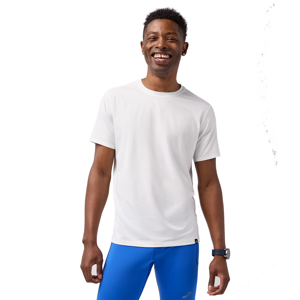 Brooks Luxe Short Sleeve White White Mens