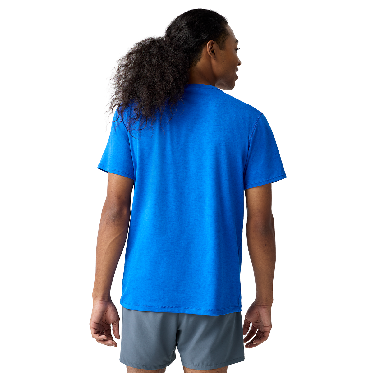 Brooks Luxe Short Sleeve Heather Blue Heather Blue Mens