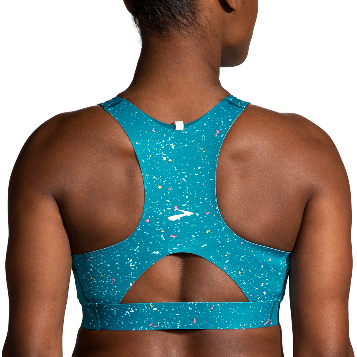 Brooks Drive 3 Pocket Run Bra - Lagoon Speckle Print