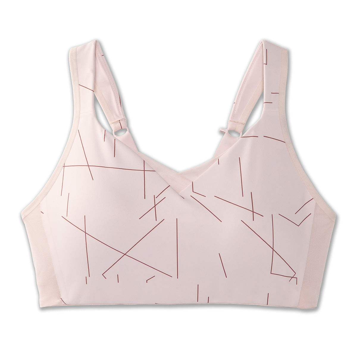 Brooks Drive Convertible Run Bra - Rosewater Geo Print