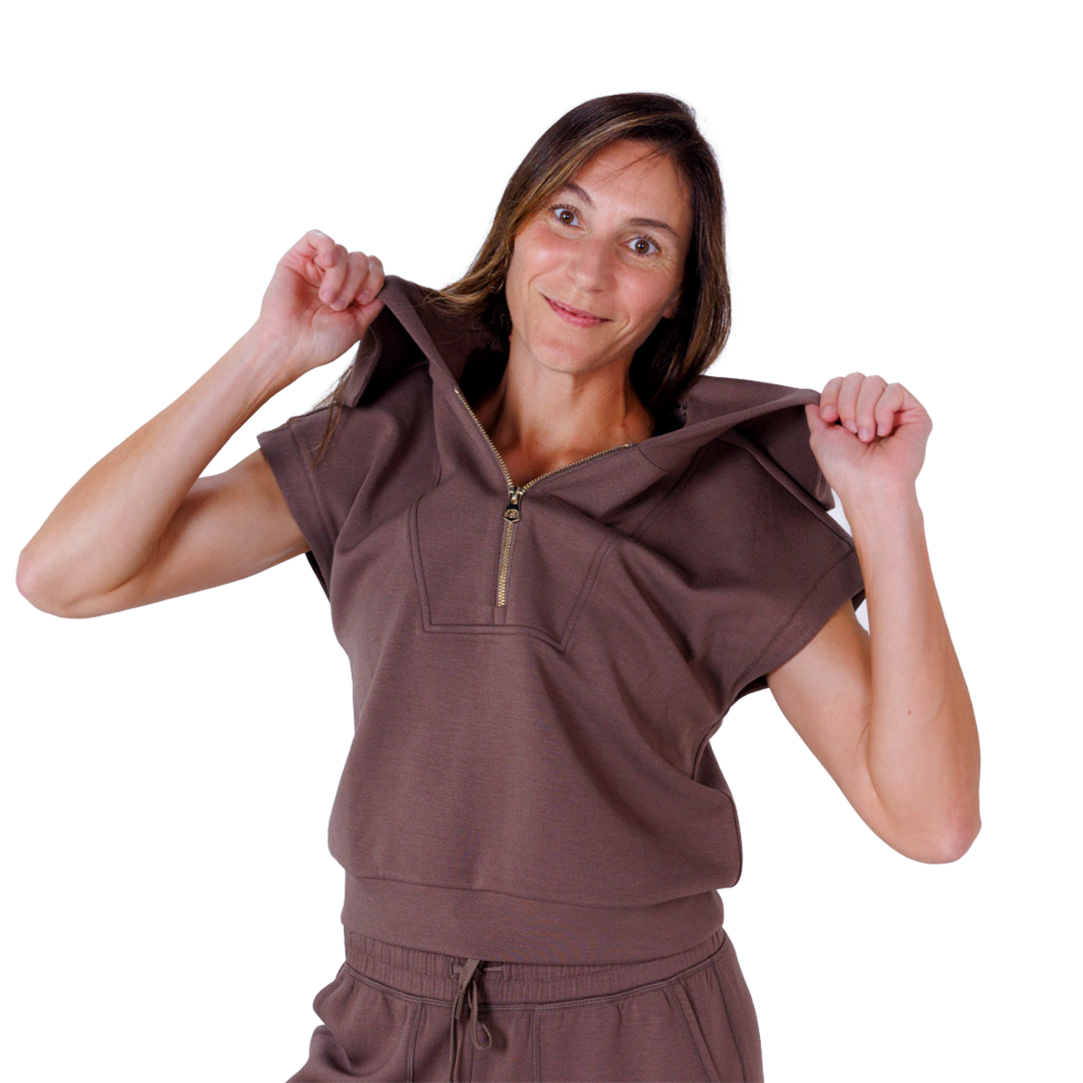 F2R Softlite Shortsleeve 1/2 Zip W Oversized Collar