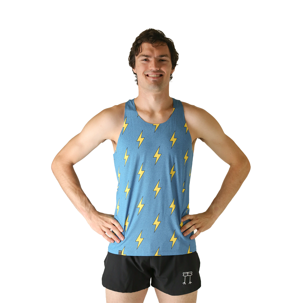 ChicknLegs Performance Singlet Blue Bolts