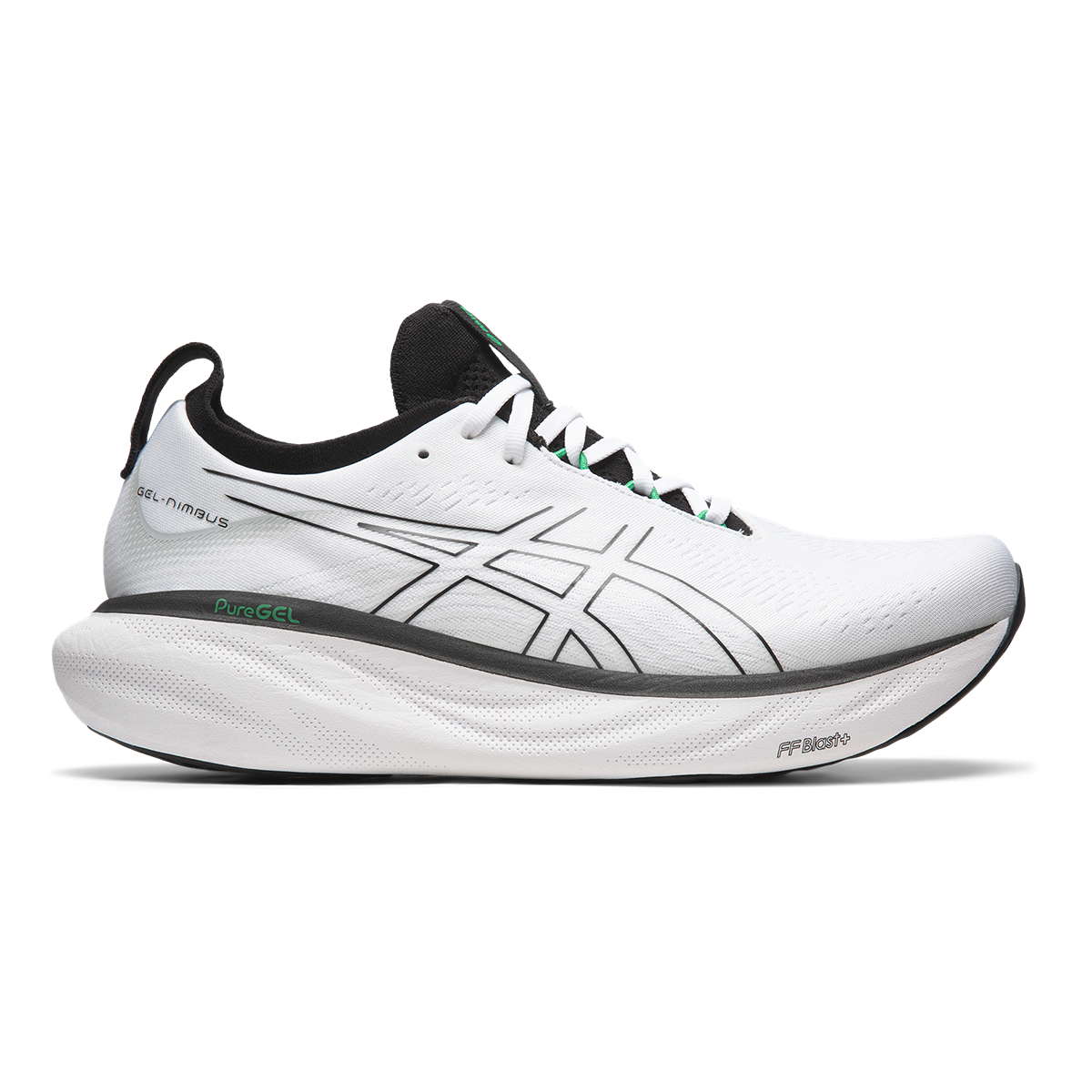 Asics Gel Nimbus 25 - White - Black – Fit2Run display picture 1