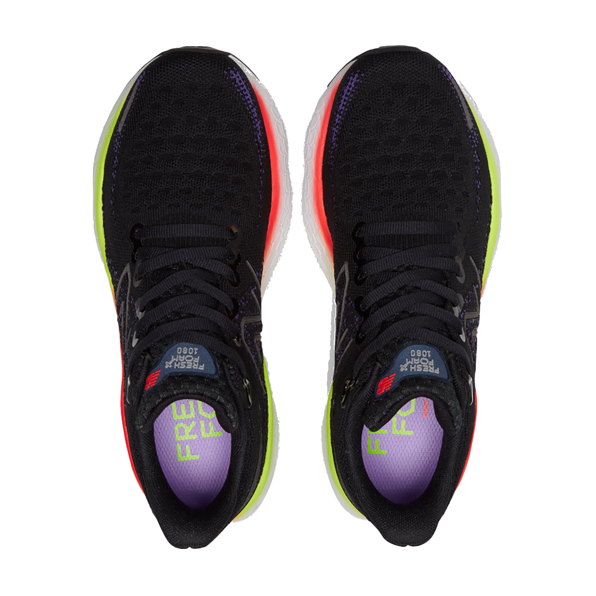 New Balance Fresh Foam X 1080 V12 - Black - Pixel Green - Electric Purple