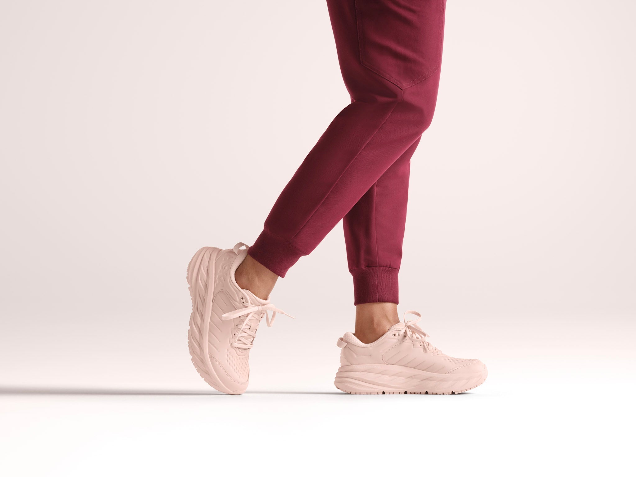 Nurse wearing HOKA Bondi SR
