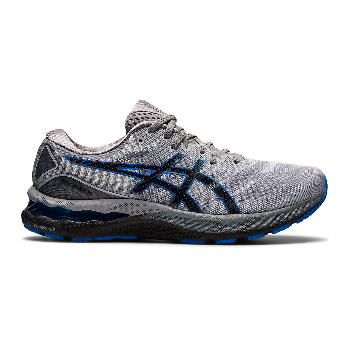Asics Nimbus 23 - Piedmont Grey - Electric Blue – Fit2Run