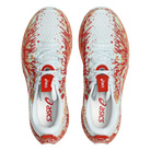 ASICS Noosa Tri 16 running shoes in Sky/Cherry Tomato, top view