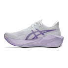 ASICS Novablast 6 women's running shoe in White/Murasaki, medial view