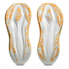 ASICS MEGABLAST Tenka unisex max cushion running shoe in Orange Glow/White, outsole view
