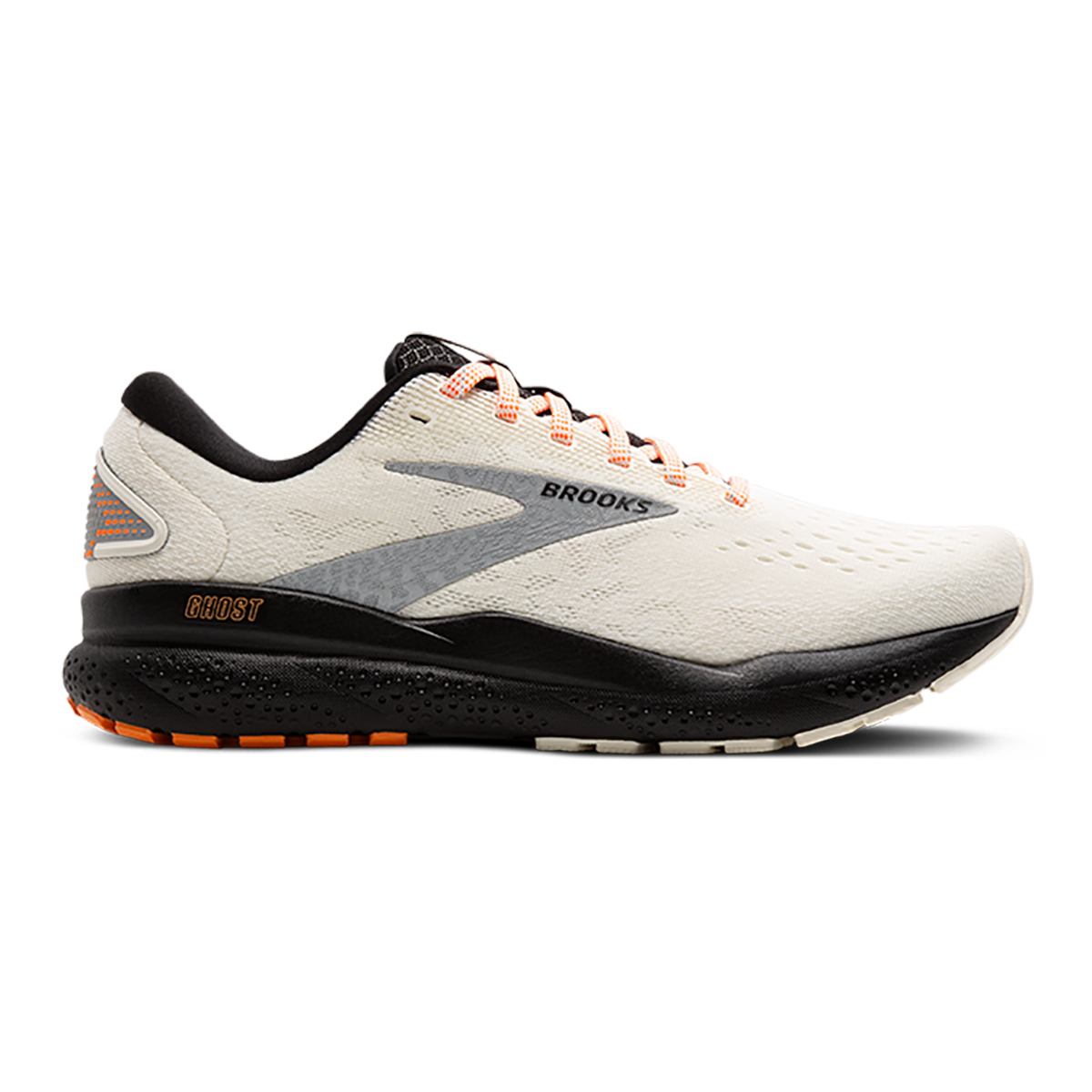 Brooks Ghost 16 - Ecru - Orange - Black