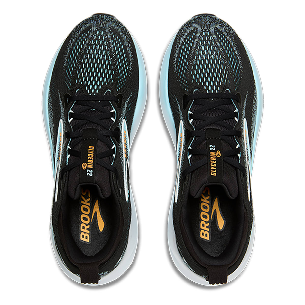 Brooks Glycerin 22 Black - Atomizer - Blazing Orange