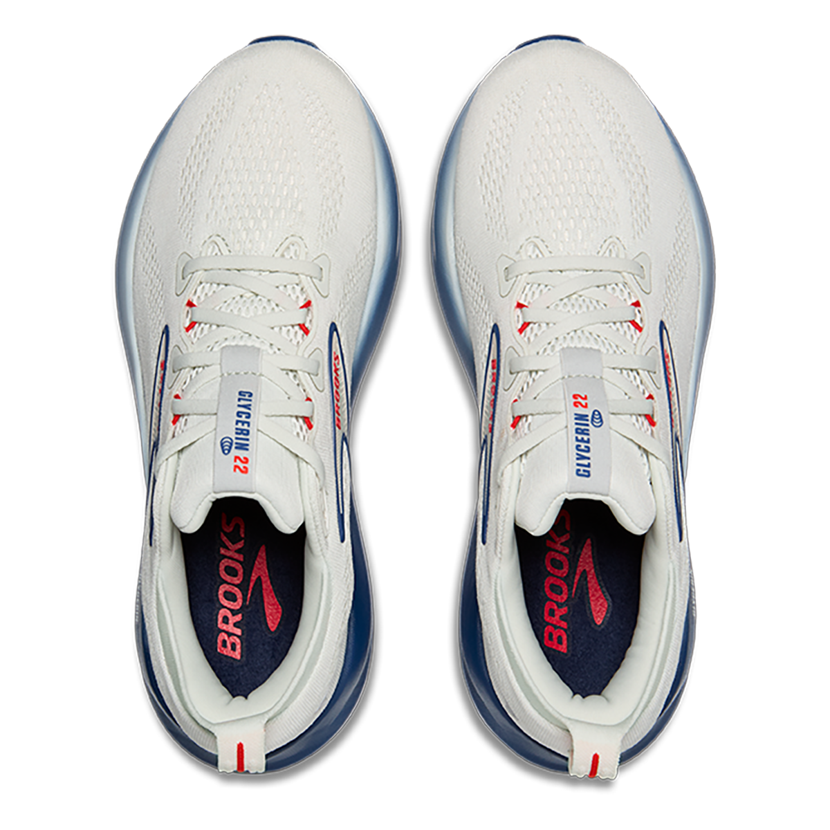 Brooks Glycerin 22 Gray - Navy Peony - Fiery Red