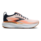 Brooks Adrenaline GTS 25 men's stability running shoe in White/Spellbound/Orange, lateral view