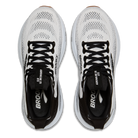 Brooks Adrenaline GTS 25 stability running shoes in White/Black/White, top view
