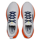 Brooks Glycerin 23 men's running shoes in White/Navy/Orange, top view