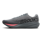 Brooks Ghost Amp men's running shoe in Primer Grey/Fiery Coral/Ebony, medial view