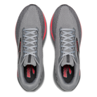 Brooks Ghost Amp men's running shoes in Primer Grey/Fiery Coral/Ebony, top view