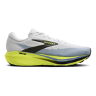 Brooks Ghost Amp men's running shoe in White/Blue/Nightlife, lateral view