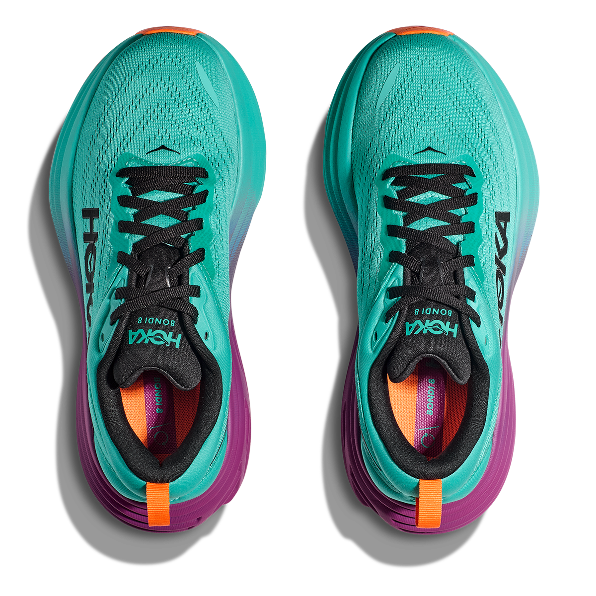 Hoka Bondi 8 - Electric Aqua - Black