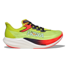 HOKA Rocket X 3 unisex racing shoe in Neon Yuzu/Squid Ink, lateral view