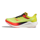 HOKA Rocket X 3 unisex racing shoe in Neon Yuzu/Squid Ink, medial view
