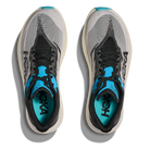 HOKA Rocket X 3 unisex racing shoes in White/Black, top view