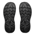 HOKA Clifton 11 men's running shoes in Black/Black, outsole view