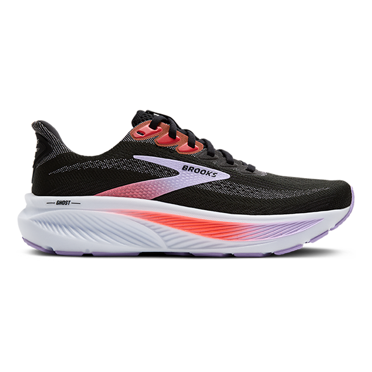 Brooks Ghost 17 Black - Purple - Coral